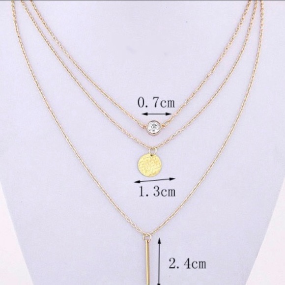 LAST ONE🎀 HP Gold layered diamond bar necklace - Picture 2 of 2